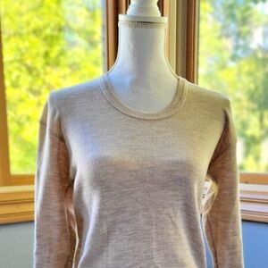 Vintage Maglificio di Tollegno Bisque merino wool Knit Dress Sz 6 ~Made in Italy